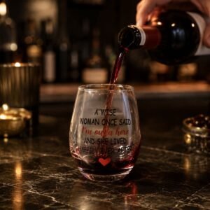 Printed Quote Stemless Glass Tumbler - Fun & Elegant Drinkware