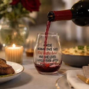 Printed Quote Stemless Glass Tumbler - Fun & Elegant Drinkware