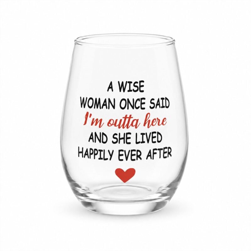 Printed Quote Stemless Glass Tumbler - Fun & Elegant Drinkware