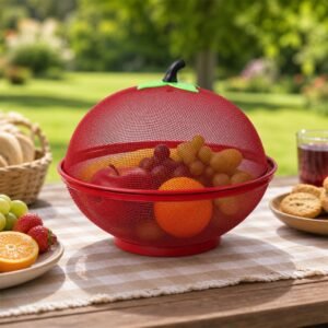 24521-01-no-sku_4de6659a-8bfc-4ddb-ac13-9098d52b6037.jpg Apple Shaped Metal Net Fruit Basket � Stylish Kitchen Storage