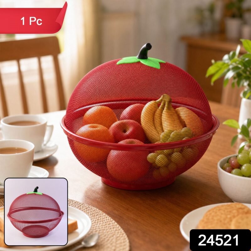 24521-02-sku_178b4f8b-34cb-4236-8522-1d306920f371.jpg Apple Shaped Metal Net Fruit Basket � Stylish Kitchen Storage