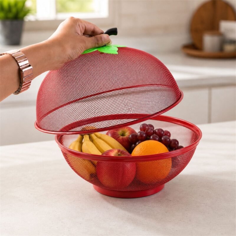 24521-04-product_167ca17d-e6c2-4d87-b980-92eb88afb2fe.jpg Apple Shaped Metal Net Fruit Basket � Stylish Kitchen Storage