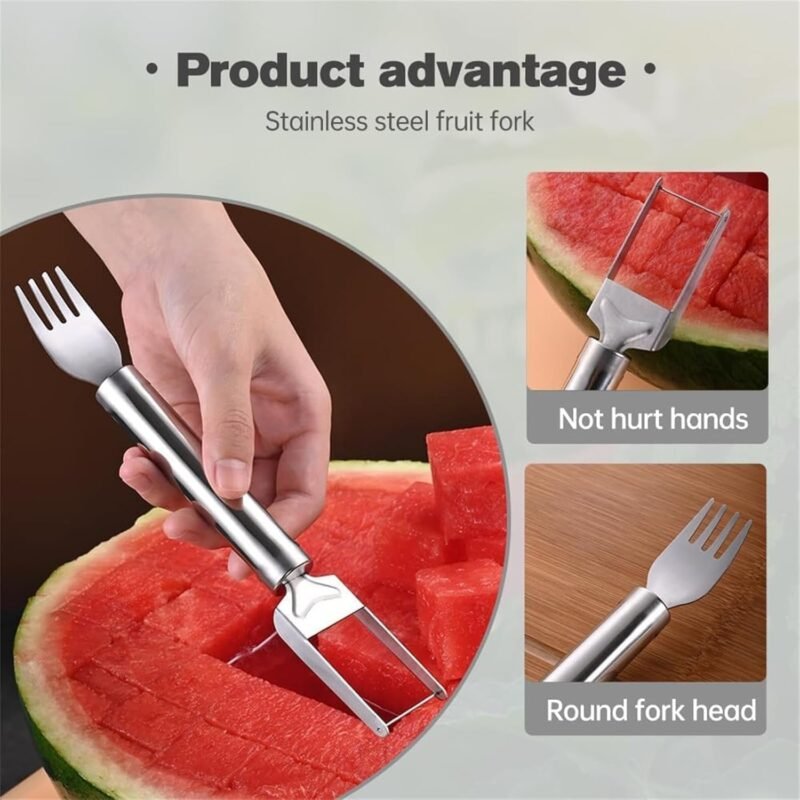 2in1WatermelonForkSlicerSpoon-02.jpg Watermelon Slicer � 2-in-1 Cutter & Server for Easy Fruit Prep