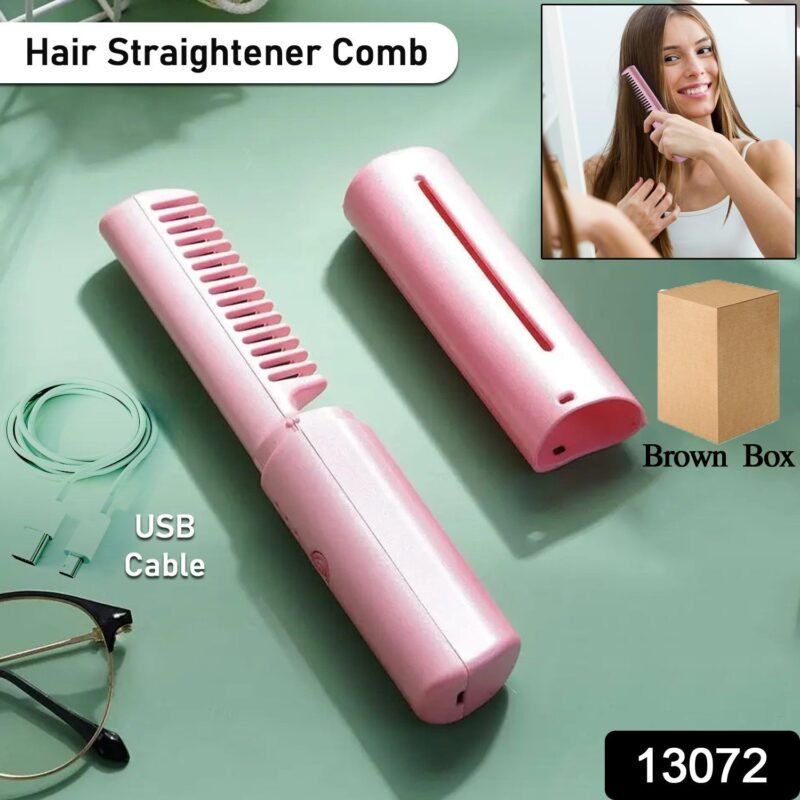 Mini Hair Straightener Brush � Cordless & Rechargeable for Travel
