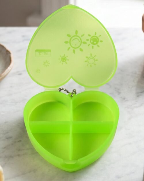 6988-01-no-sku_27edb74e-618a-4ef9-ab78-0cc7debef14a.jpg Heart Shape Pill Organizer � Compact Travel-Friendly Storage