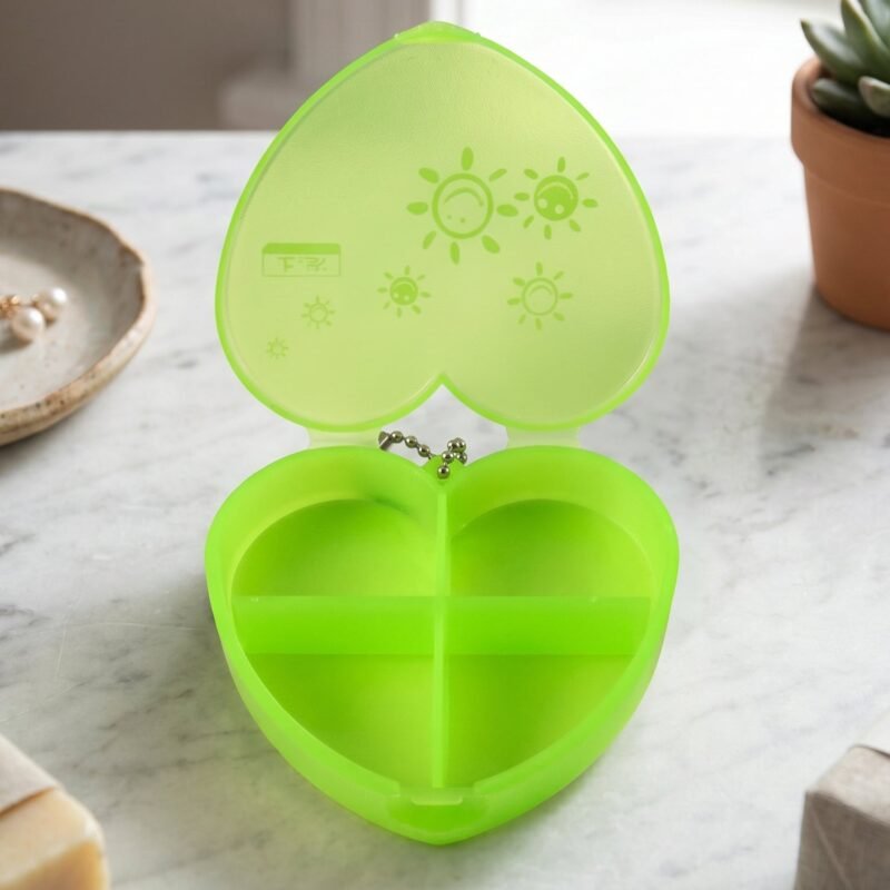 Heart Shape Pill Organizer � Compact Travel-Friendly Storage