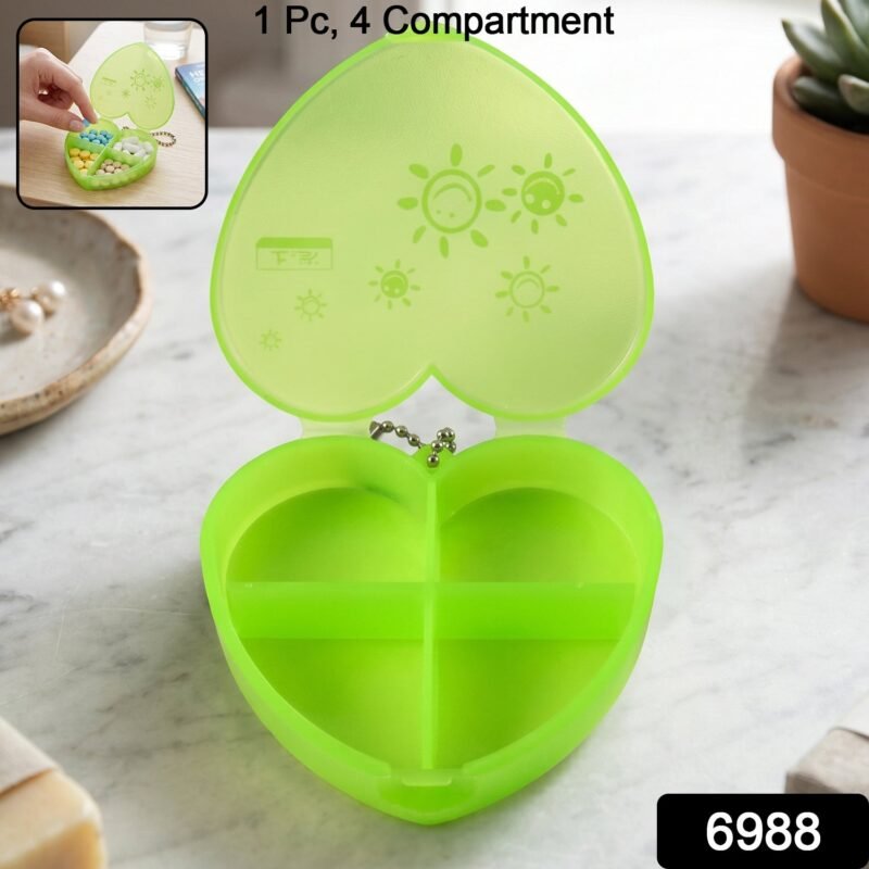 Heart Shape Pill Organizer � Compact Travel-Friendly Storage
