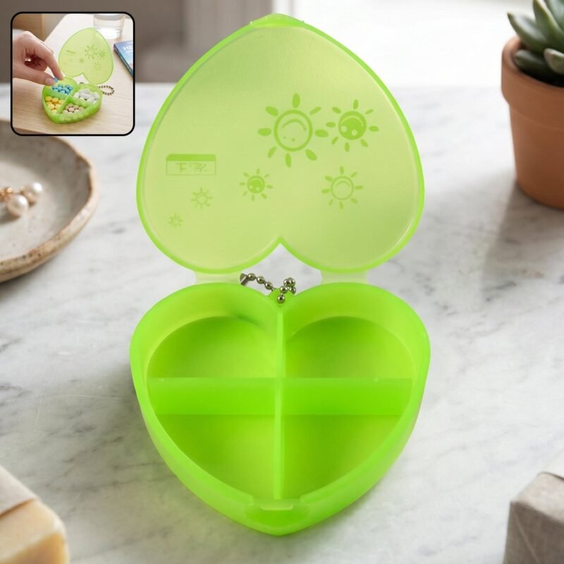 Heart Shape Pill Organizer � Compact Travel-Friendly Storage