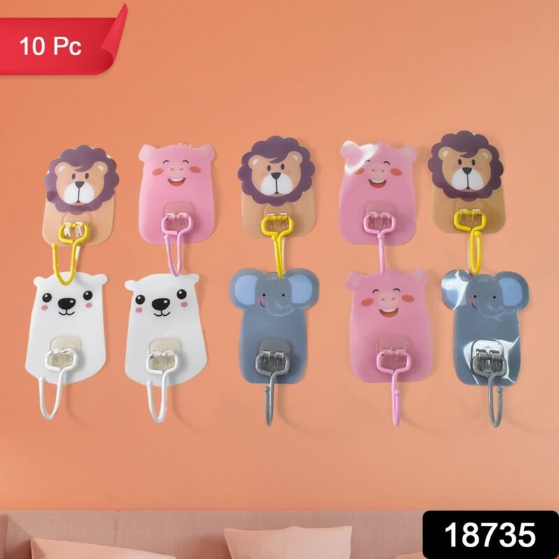 6e35fe74-18a5-4844-b1b7-11a94351e77e.jpg Wall Mounted Cartoon Hooks � Self-Adhesive, Kid-Friendly Design