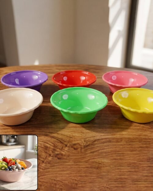 Plastic Serving Bowl Set � Bright, Durable & Unbreakable for Everyday Use