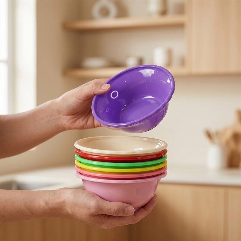 Plastic Serving Bowl Set � Bright, Durable & Unbreakable for Everyday Use