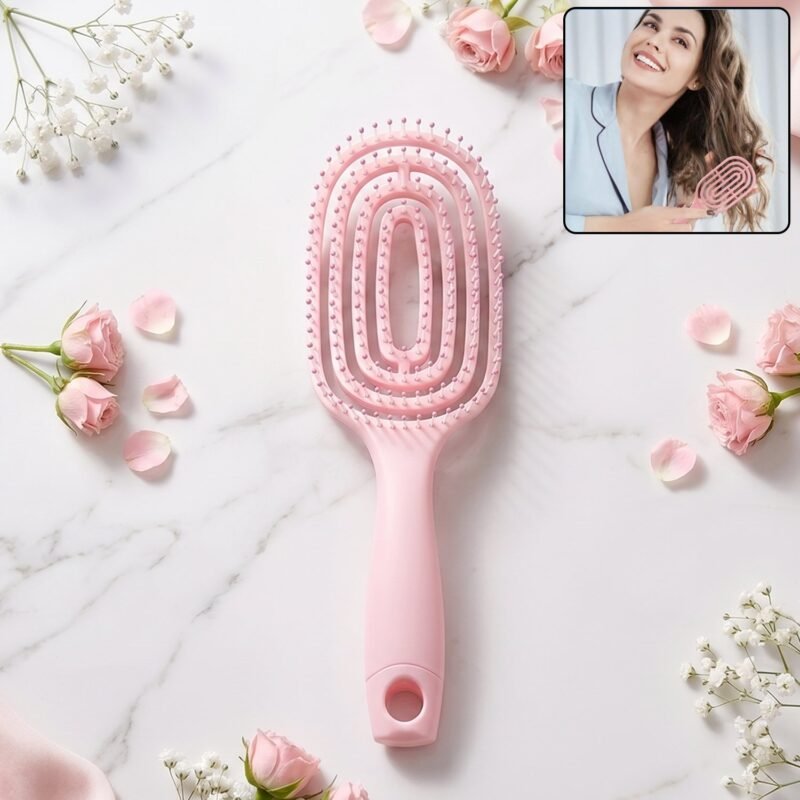 CurvedHairbrush-01.jpg Detangling Hair Brush � Faster Drying & Gentle Scalp Massage