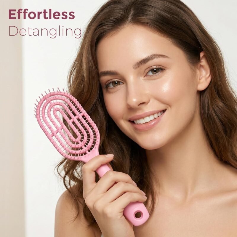 CurvedHairbrush-02.jpg Detangling Hair Brush � Faster Drying & Gentle Scalp Massage