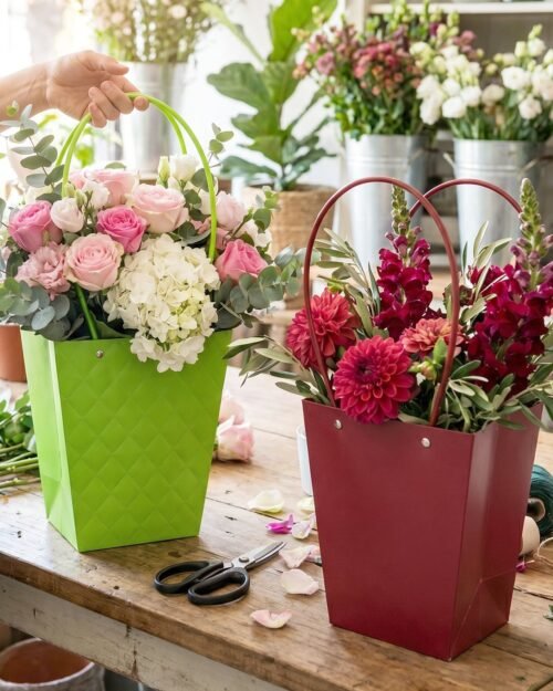 Flower-Bags-5.jpg Flower Packaging Bag � Reusable Waterproof Gift Carrier for Bouquets
