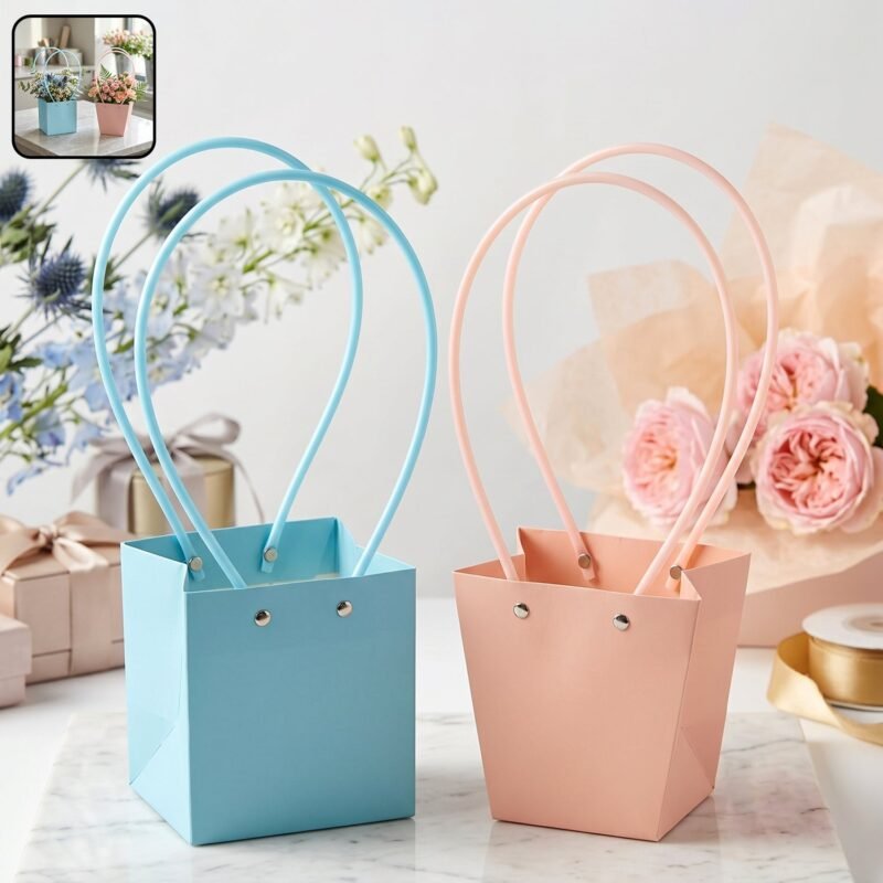 Flower Packaging Bag � Foldable Waterproof Handle for Gifts