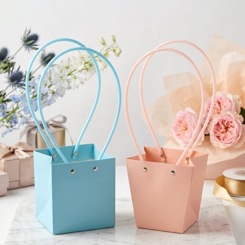 Flower Packaging Bag � Foldable Waterproof Handle for Gifts