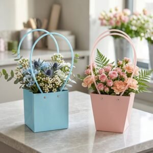 Flower Packaging Bag � Foldable Waterproof Handle for Gifts