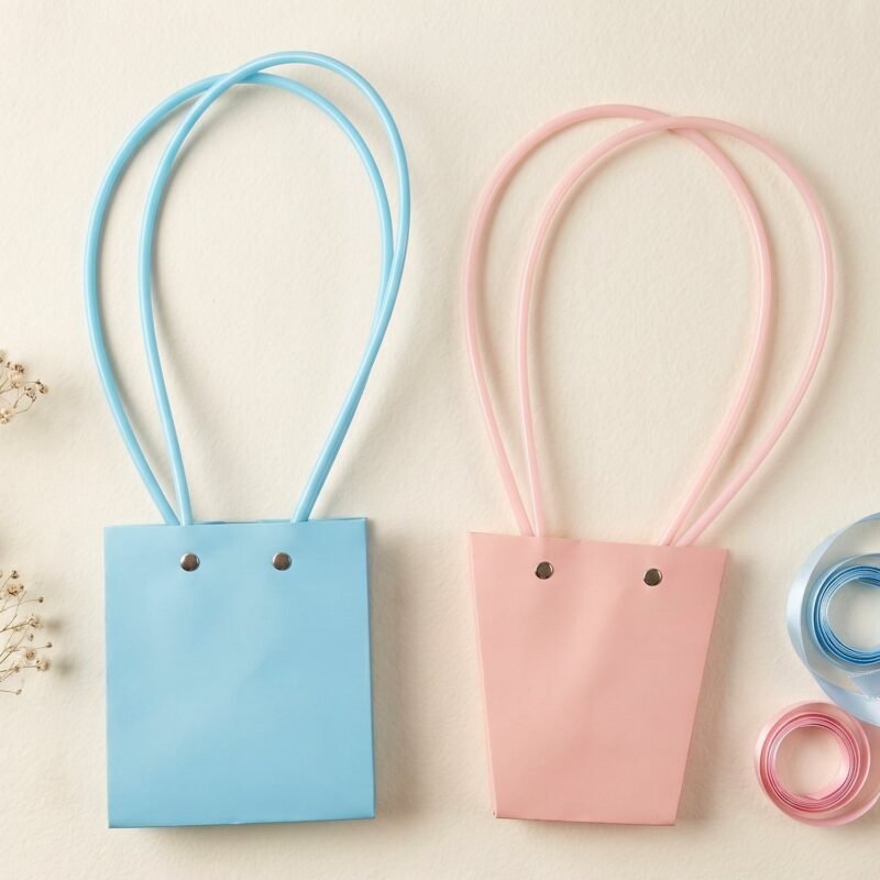Flower Packaging Bag � Foldable Waterproof Handle for Gifts