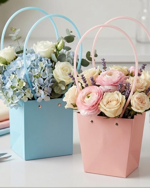 Flower Packaging Bag � Foldable Waterproof Handle for Gifts