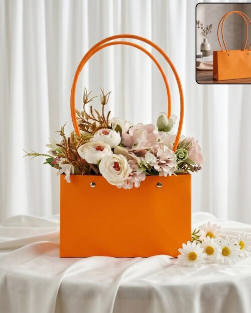 FlowerPackagingHandbag-01.jpg Foldable Flower Packaging Bag � Waterproof & Elegant Handle