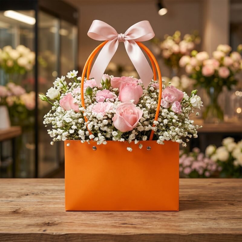 Foldable Flower Packaging Bag � Waterproof & Elegant Handle