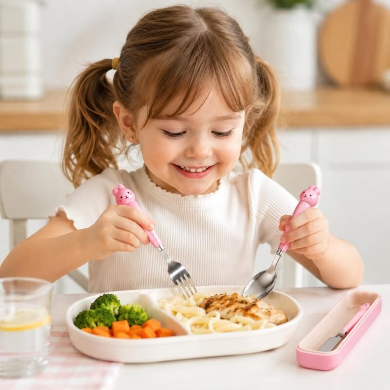 KidsCutlerySet-03.jpg Kids Stainless Steel Cutlery Set � Safe, Durable & Portable