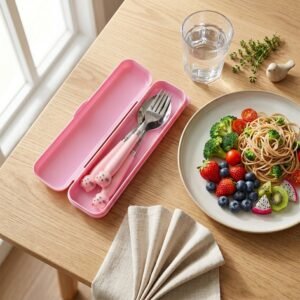 KidsCutlerySet-05.jpg Kids Stainless Steel Cutlery Set � Safe, Durable & Portable