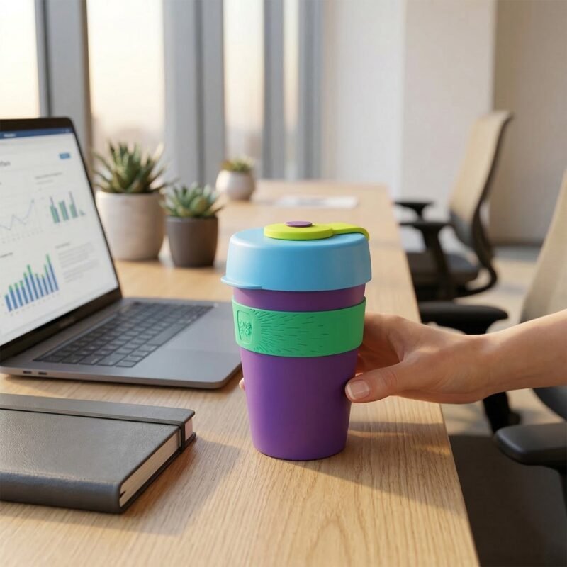 ReusableCoffeeCup-02.jpg Reusable Colorful Travel Mug � Spill-resistant & Stylish 400 ML