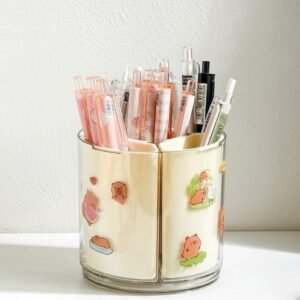 Rotating Desk Organizer � 5 Compartments with 360� Spin for Office & Home