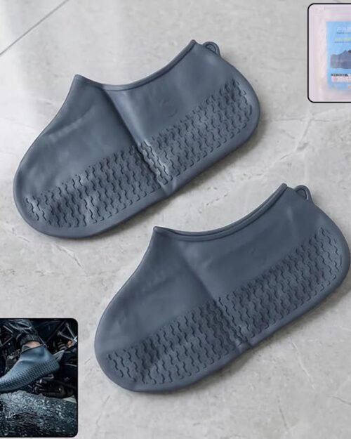 SiliconeRainShoeCoversGrey-01.jpg Reusable Waterproof Silicone Shoe Cover � Stay Dry & Non-Slip