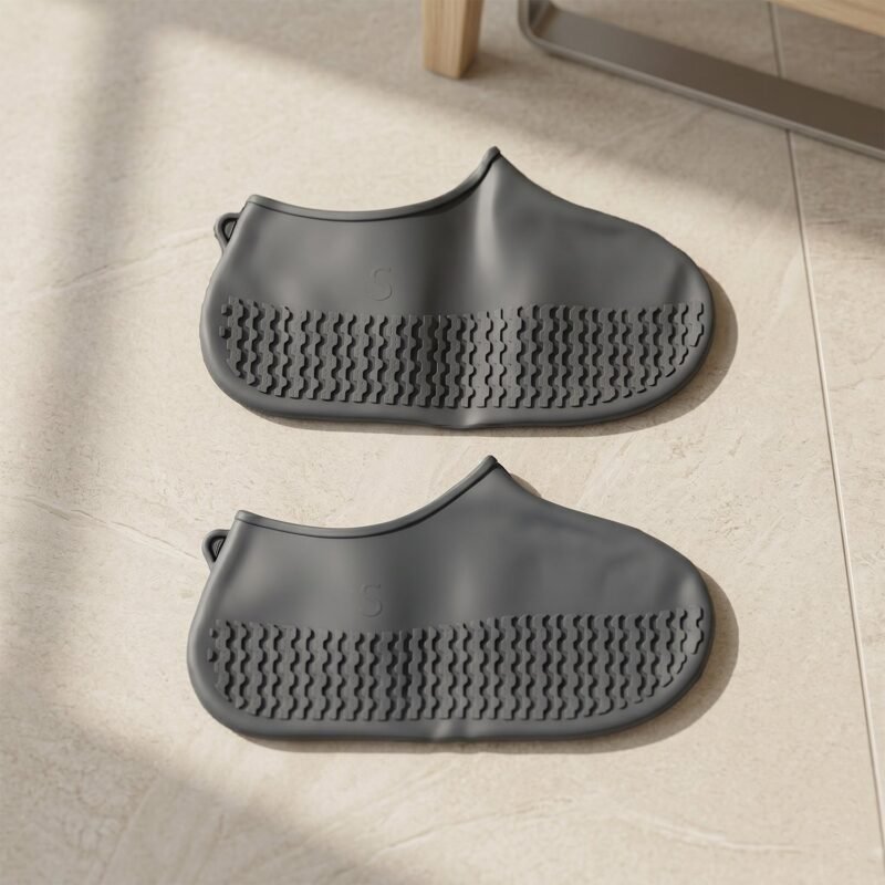 SiliconeRainShoeCoversGrey-05.jpg Reusable Waterproof Silicone Shoe Cover � Stay Dry & Non-Slip