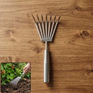 SteelGardeningHandRake-01.jpg Stainless Steel Garden Rake � Durable & Rust-Resistant Tool for Easy Gardening