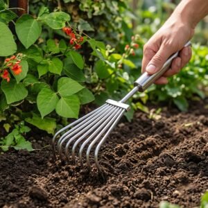 SteelGardeningHandRake-03.jpg Stainless Steel Garden Rake � Durable & Rust-Resistant Tool for Easy Gardening
