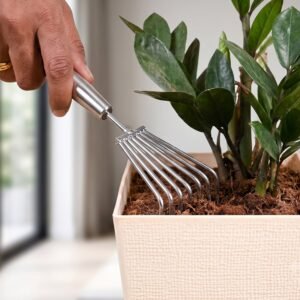 SteelGardeningHandRake-05.jpg Stainless Steel Garden Rake � Durable & Rust-Resistant Tool for Easy Gardening