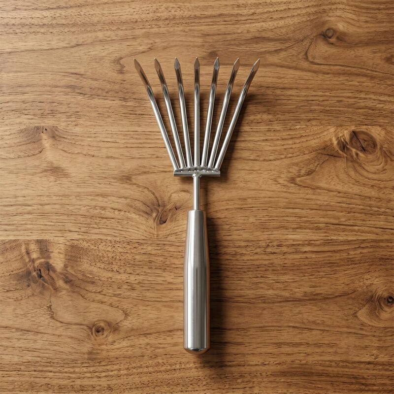 SteelGardeningHandRake-06.jpg Stainless Steel Garden Rake � Durable & Rust-Resistant Tool for Easy Gardening