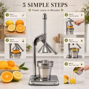 Citrus Juicer � Heavy Duty Manual Press for Maximum Extraction