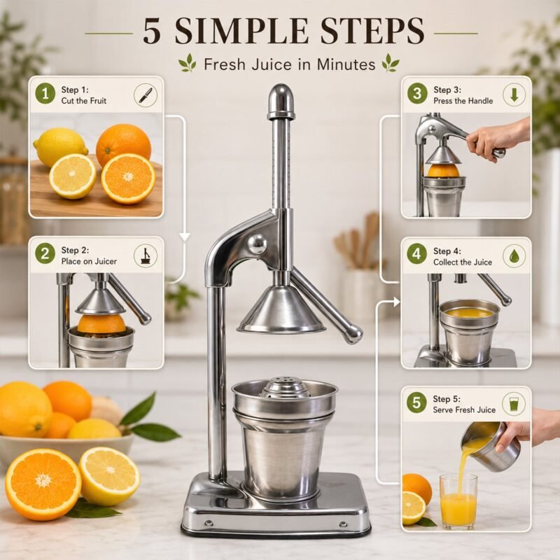 Citrus Juicer � Heavy Duty Manual Press for Maximum Extraction