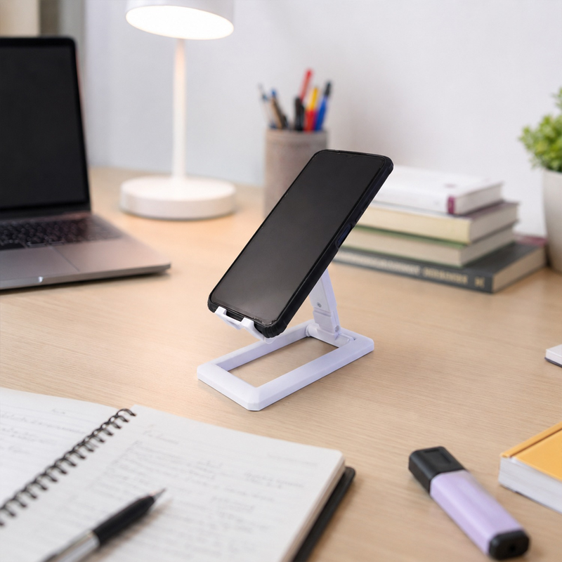 Foldable Plastic Mobile Phone Holder � Adjustable & Portable Stand