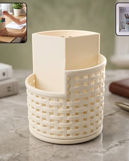 Apex Orbit 360� Rotating Organizer Stand � Durable Plastic Storage Solution