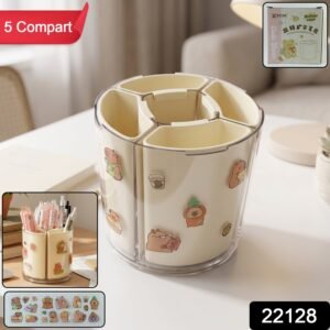 Rotating Desk Organizer � 5 Compartments with 360� Spin for Office & Home