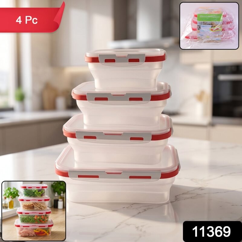 sku_e9677f35-1b85-437a-ad1a-8f8572652961.jpg Collapsible Food Storage Container Set � Space-Saving & Airtight
