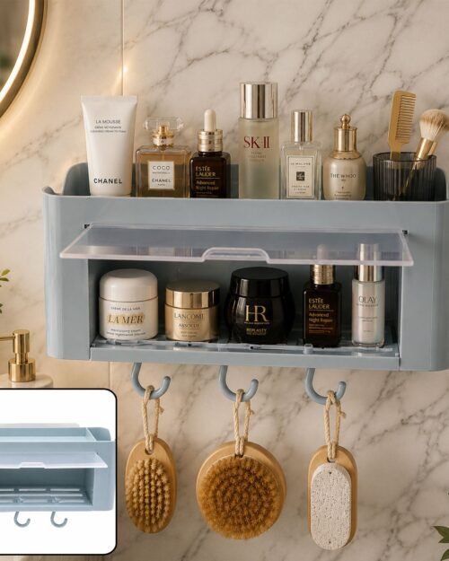 Wall Mounted Storage Organizer Shelf � Space-Saving Bathroom & Kitchen Solution