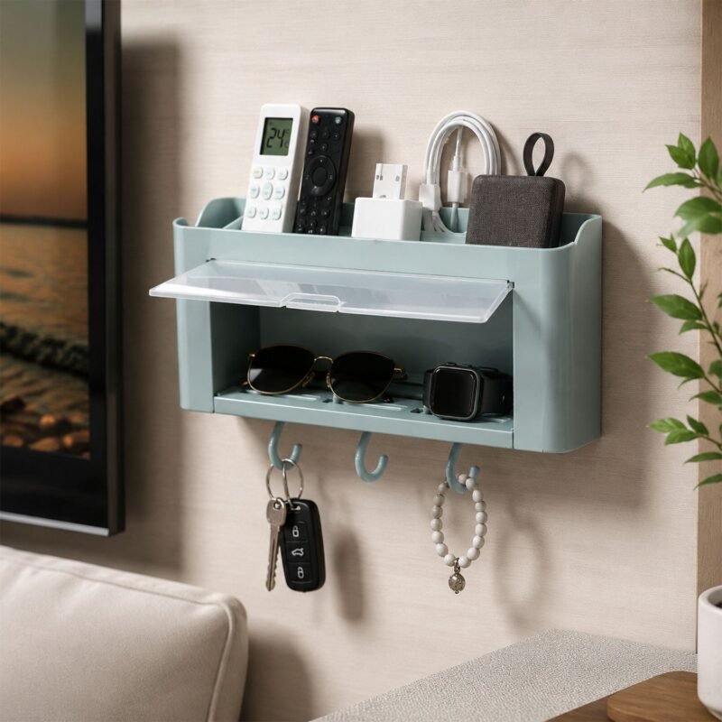 storage-organizer-04.jpg Wall Mounted Storage Organizer Shelf � Space-Saving Bathroom & Kitchen Solution