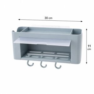 storage-organizer-05.jpg Wall Mounted Storage Organizer Shelf � Space-Saving Bathroom & Kitchen Solution