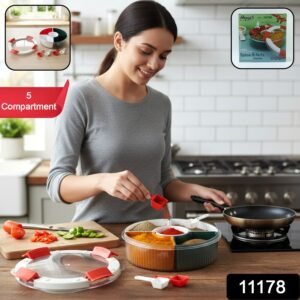 01-sku_58736b9a-87ab-407d-8a91-d02a41ad1b6d.jpg Plastic 5-compartment Spice Storage Box – Easy Kitchen Organization