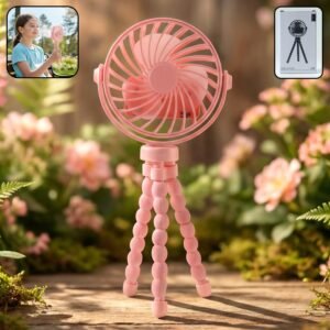 Rechargeable Portable LED Fan – Flexible Tripod & Quiet Cooling