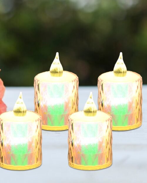 Flameless LED Candles – 4 Pc Decorative Tea Light Set | Indo Glow