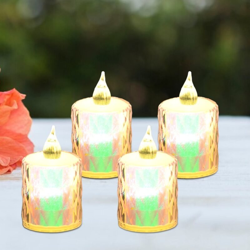 Flameless LED Candles – 4 Pc Decorative Tea Light Set | Indo Glow