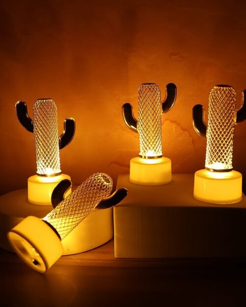 Cactus Shaped Flameless LED Candles – Safe Decorative Flickering Glow