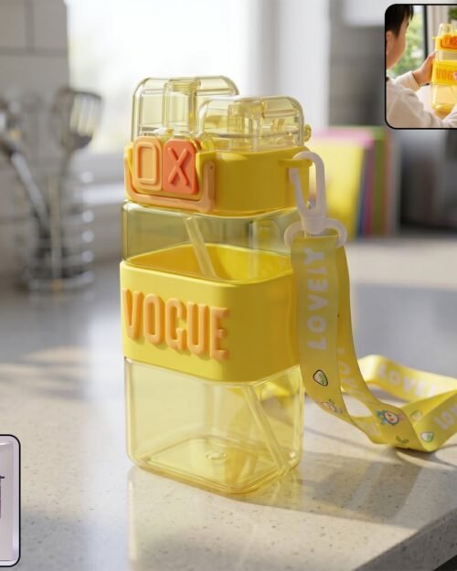 Kids Water Bottle � Leakproof Straw & Portable Carry Strap